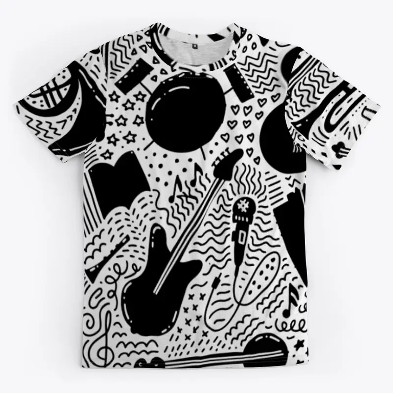  Unisex tees -   hand drawn music  